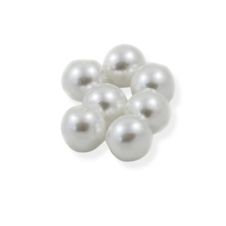 Skleněné perly korálky 6mm bílé – 15 ks