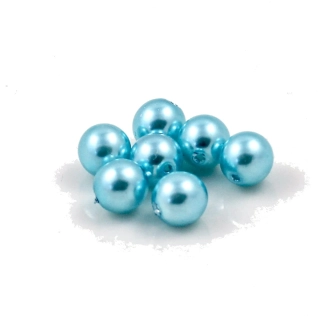 Skleněné perly korálky 6mm modré – 15 ks