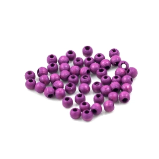 Dřevěná kulička fialová 4mm – 50 ks