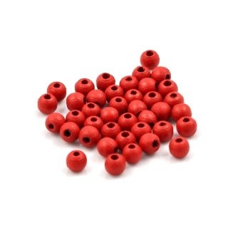 Dřevěná kulička červená 5mm – 40 ks