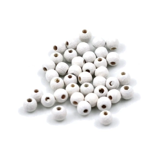 Dřevěná kulička bílá 5mm – 40 ks