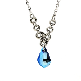 Náhrdelník Swarovski baroko Jet Shimmer v kroužcích