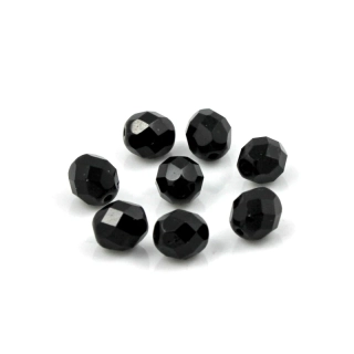 Ohňovky korálky broušené 8mm černé – 15 ks