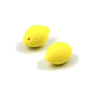 Korálky skleněné žluté citróny – 2 ks