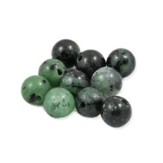 Korálek rubín v zoisitu 6mm – 10 ks