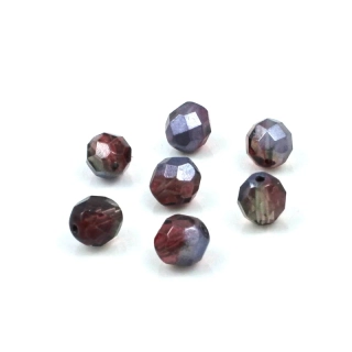 Ohňovky korálky broušené 8mm fialovo-hematitové – 15 ks