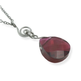 Swarovski náhrdelník rubínový se spirálkou