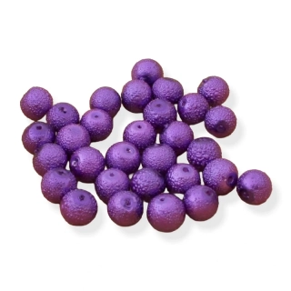Voskové perle vroubkované TM fialové 8 mm – 20 ks