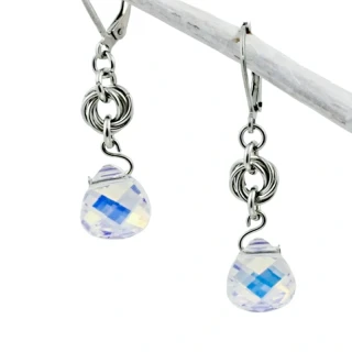 Náušnice s kamínky Swarovski čiré s pokovem