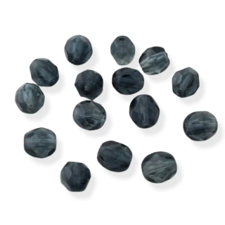 Broušené korálky 6mm šedomodré – 30 ks 