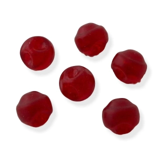 Korálky skleněné červené knoflíkové – 20 ks